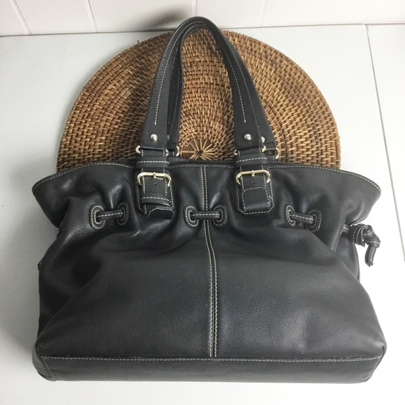 Dooney & Burke Black Leather Shoulder Bag Purse - Picture 3 of 8